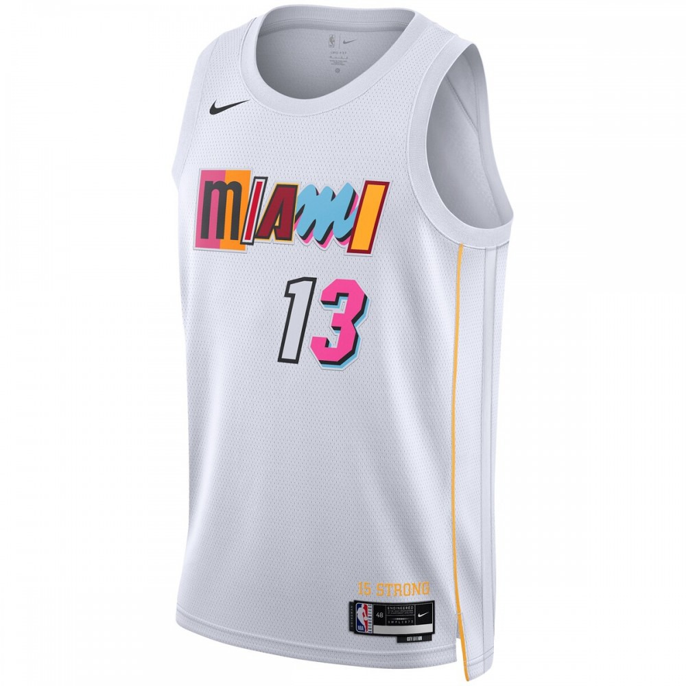 Bam Adebayo Miami Heat Unisex 2022/23 Swingman Jersey - City Edition - White-Pro Kit Vault | Brand New 26/27 Sports Jerseys